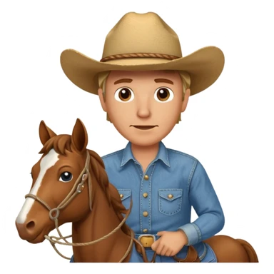 Rancher Riding A Horse And Roping Cattle sticker