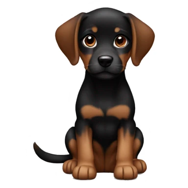 Black and brown puppy sticker