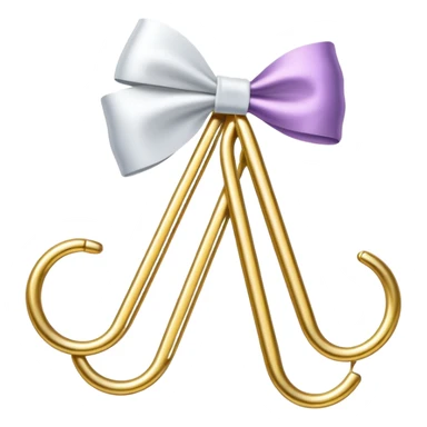 one gold paper clip with a white bow in the middle sticker