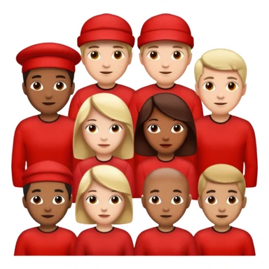 Red group peoples  sticker