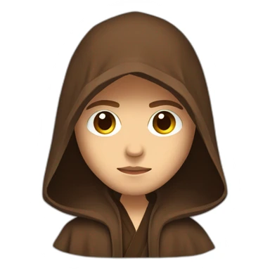 anakin skywalker (sith eyes) (brown hooded robe) (portrait, front facing) sticker