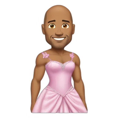 Dwayne Johnson with a princess dress sticker