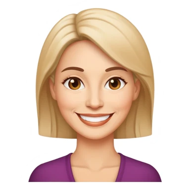Give me a woman of 47 smiling emoji  sticker