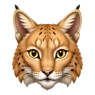 A high-resolution photo-realistic digital illustration of a baby lynx, chest upward A high-resolution, photo-realistic digital illustration of a majestic young Eurasian lynx, shown from the shoulder upwards with lynx markings, zoomed out showing half body  sticker