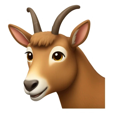 happy smiling brown chamois front sticker