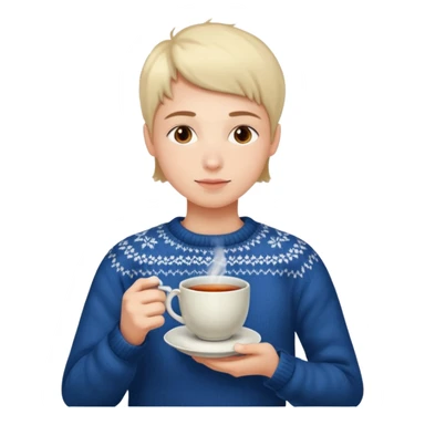 A person drinking tea. sticker