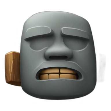 moai stone smoking cigar sticker