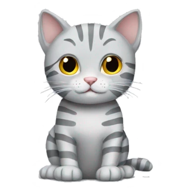 grey cat with stripes sticker