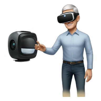 tim cook with VR sticker