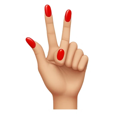 woman hand pointing middle finger, red nail varnish sticker