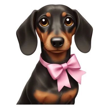 A cute dachshund with a bow sticker