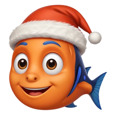 Dory wearing a santa hat sticker