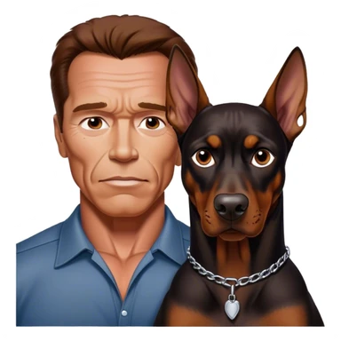 Arnold Schwarznegger with Doberman sticker