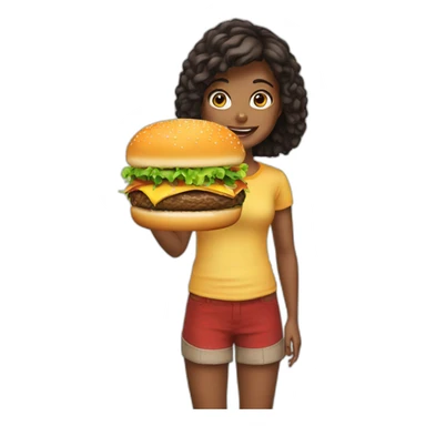 burger- with- girl sticker