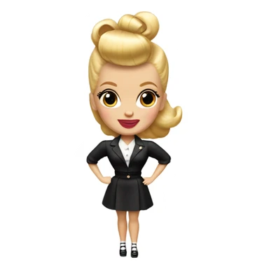 1940's blonde Barbie with victory rolls hair sticker