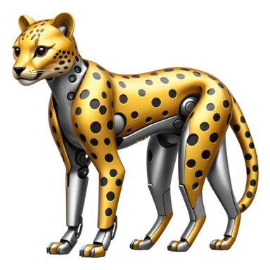 Shiny advanced futuristic Cyberpunkcl cheetah (full body) sticker