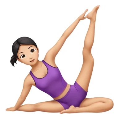 asian female stretching sticker