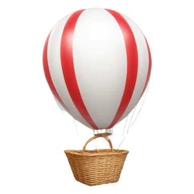  white static balloon with red basket sticker