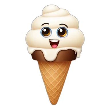 ice cream with eyes eating another ice cream that is terrified sticker