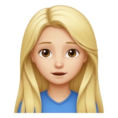 Blonde girl with long hair emotions sticker