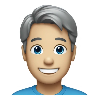 original smile emoji in blue color sticker