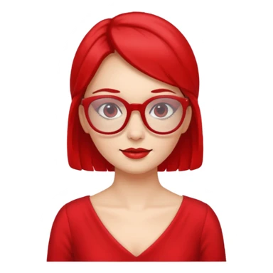 red glasses and red dressed woman sticker