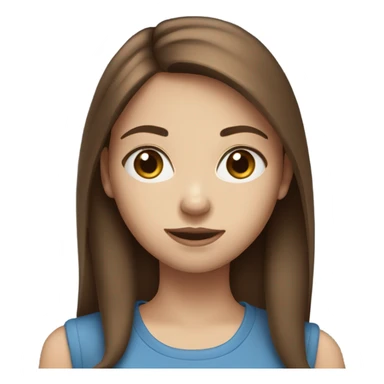 A girl with blue eyes and straight brown hair sticker