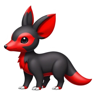 Cute cool black red white animal hybrid Fakemon full body sticker