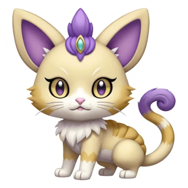 Meloetta-Meowth-Gatomon-Trico-Pokémon-Fakémon-fusion-hybrid-creature sticker