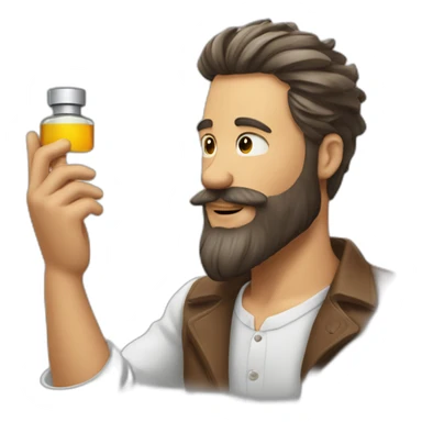 Un homme avec une grande barbe qui se parfume sticker