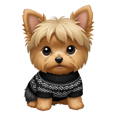 Yorkie puppy wearing clothes sticker