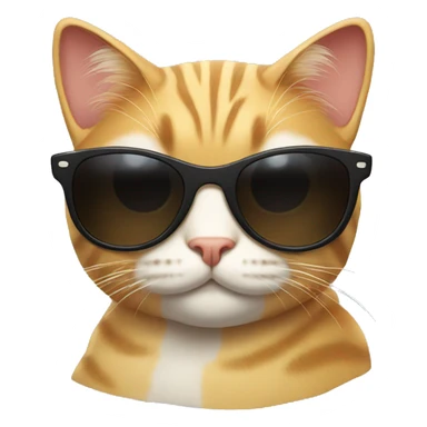 Cat with sunglasses sticker