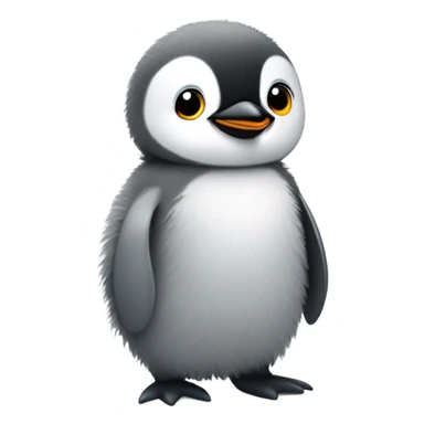Fuzzy gray baby penguin sticker