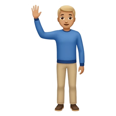 man full body waving sticker