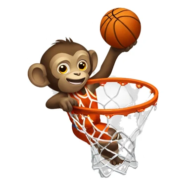 Monkey dunking basketball sticker