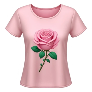 A 3D cartoon rose-pink women’s top with short sleeves, soft fabric texture, gentle lighting, isolated on plain background. sticker