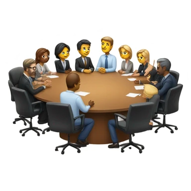 10 men and women work meeting at a table sticker