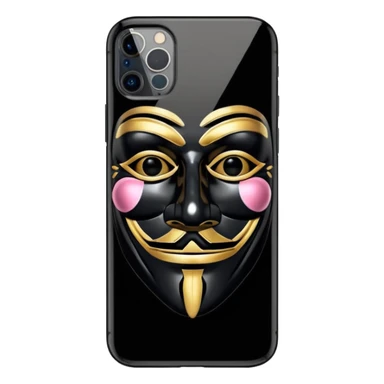 guy fawkes mask black  iphone 16 pro sticker
