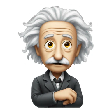 albert einstein with vawing hand sticker