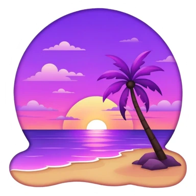 Purple sunset sticker
