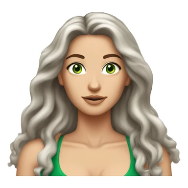 Aphrodite, Long haired, Brunette woman with green eyes and workout clothes sticker