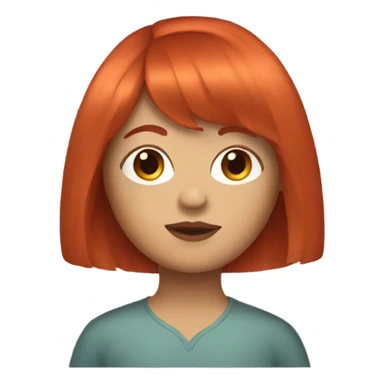 a girl with short red hair with curtain bangs sticker