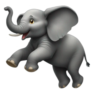 Flying elephant sticker