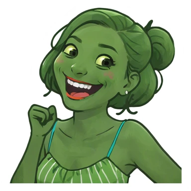 girl strangling her neck laughing sticker