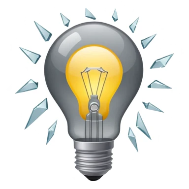 broken gray light bulb sticker