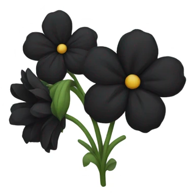 Black flowers sticker