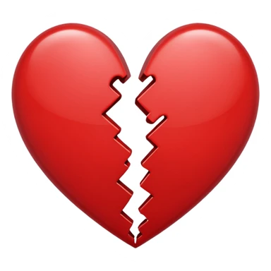 heart broken in half red sticker