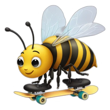 A bee on a skate sticker