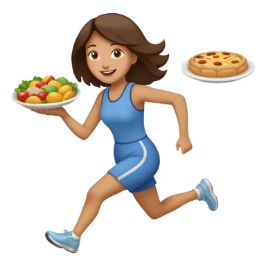 Woman Running to food, must have food  sticker
