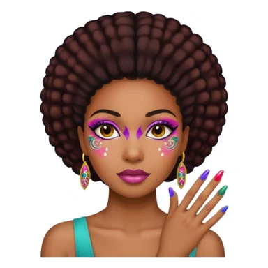 black woman nail art sticker